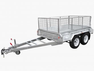Dual axle 8x5 tandem trailer 1990 kgs 2 way brake with free cage